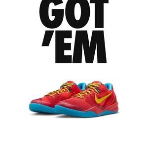 Nike Kids Red and Yellow Sneakers